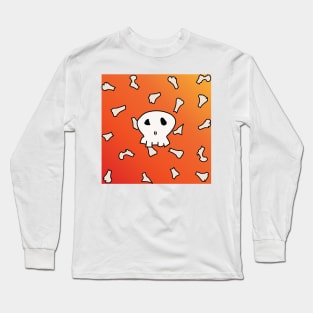 Front Skull, Backgroung Bones Long Sleeve T-Shirt